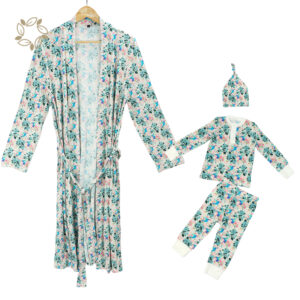 Custom Maternity Robe and Matching Baby Pajamas OEM Manufacturer