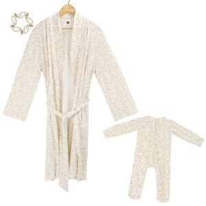 Custom Maternity Robe and Matching Baby Romper Set OEM Manufacturer